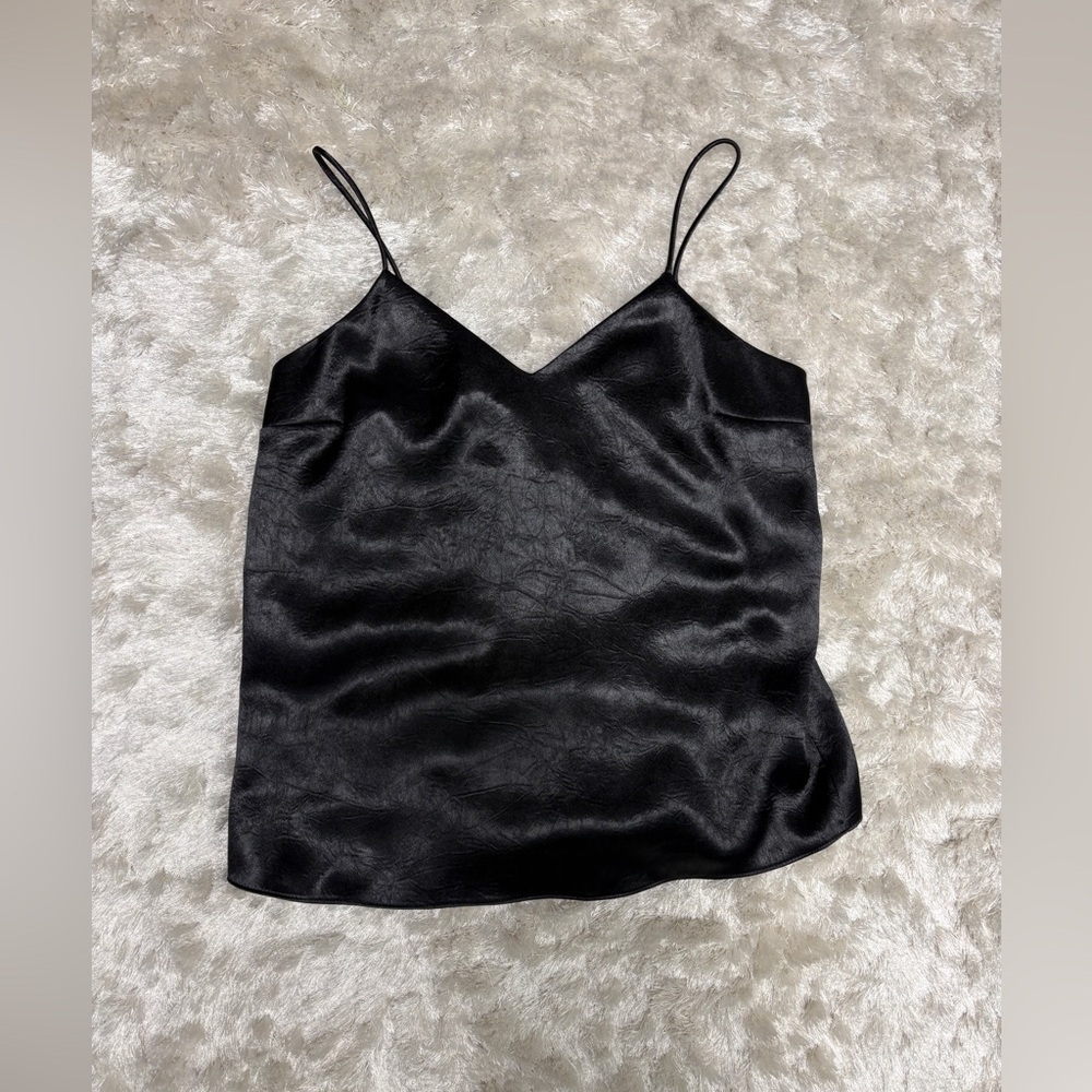 Nine West Elegant Black Satin Cami w/ adjustable straps -XS-Like New